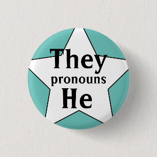 Starry They He Pronouns 3 Cm Round Badge