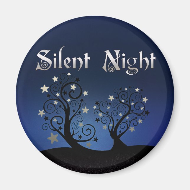 Starry Trees Silent Night Magnet (Front)