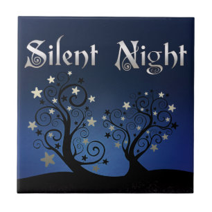 Starry Trees Silent Night Tile