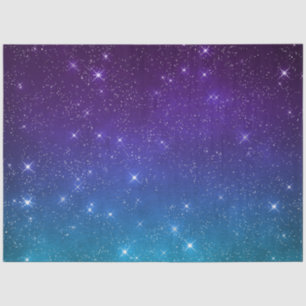 Starry twilight celestial night sky purple blue tissue paper