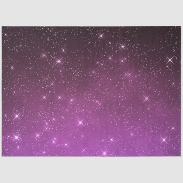 Starry twilight celestial night sky purple tissue paper (Front)