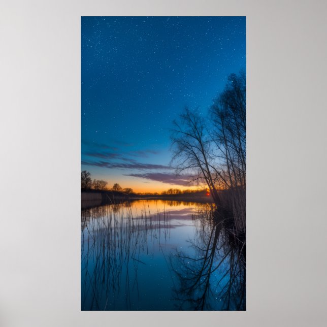 Starry Twilight over the Marsh Poster (Front)