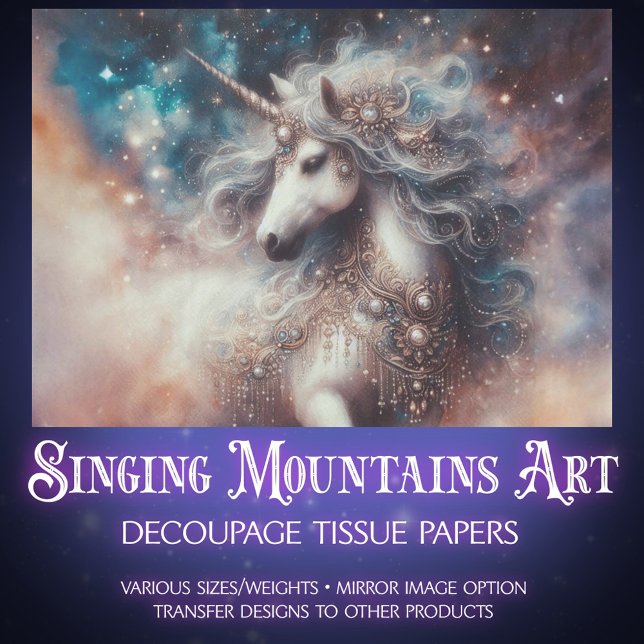 Starry Unicorn Fantasy Art Decoupage  Tissue Paper (Creator Uploaded)