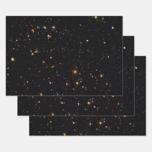Starry universe deep space photo wrapping paper sheet
