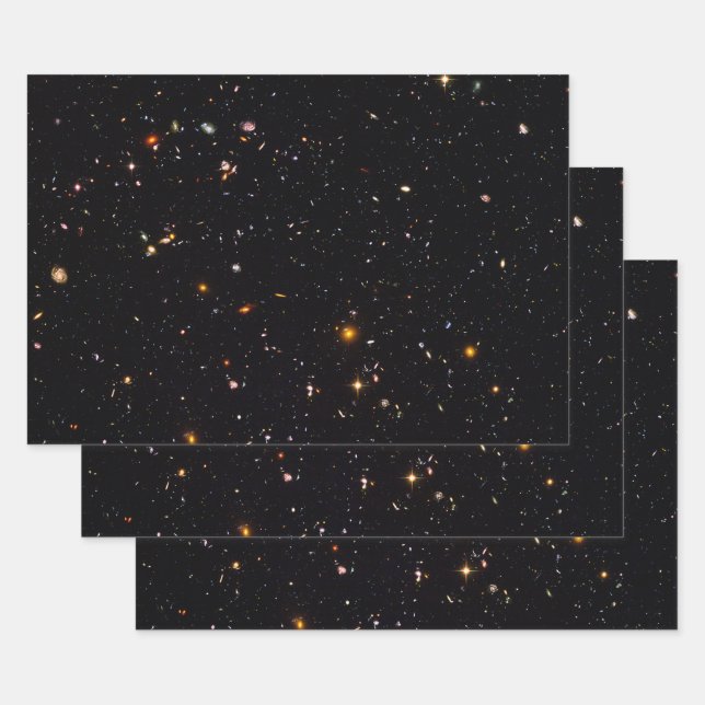Starry universe deep space photo wrapping paper sheet (Set)