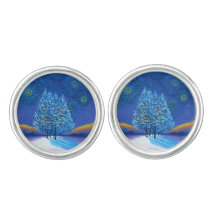 Starry Van Gogh Style Blue Christmas