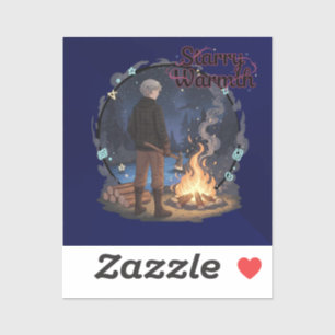 Starry Warmth - Lumberjack Anime Boy by Campfire