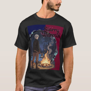 Starry Warmth - Lumberjack Anime Boy by Campfire T-Shirt