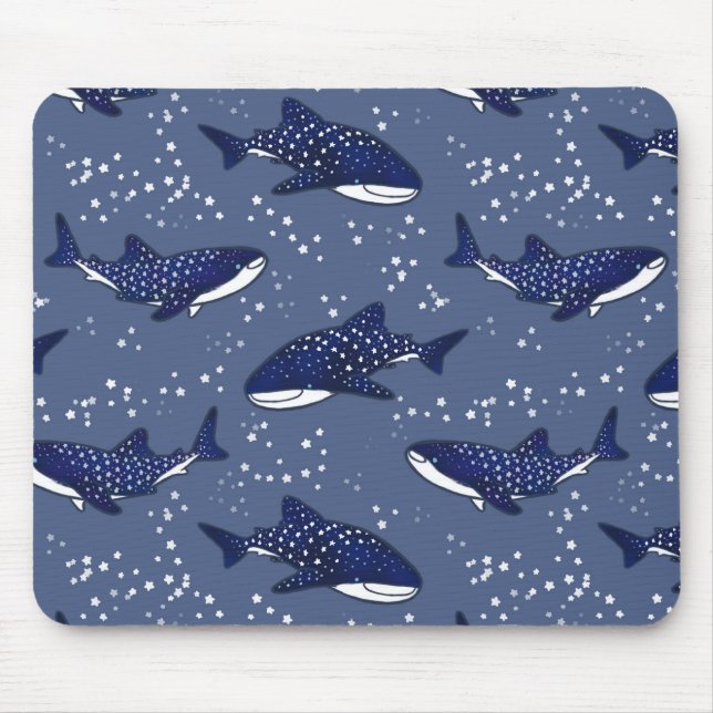 Starry Whale Shark (Dark) Mouse Mat (Front)