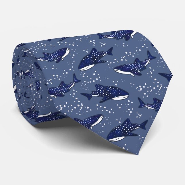 Starry Whale Shark (Dark) Tie (Rolled)