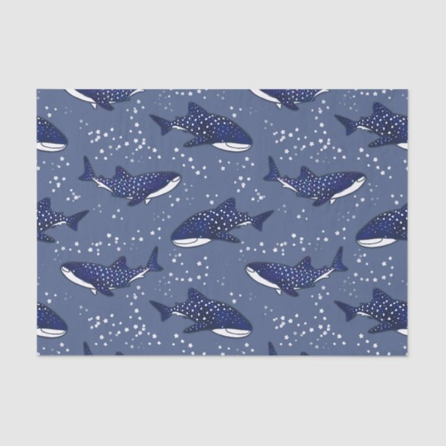 Starry Whale Shark (Dark) Tissue Paper (Front)