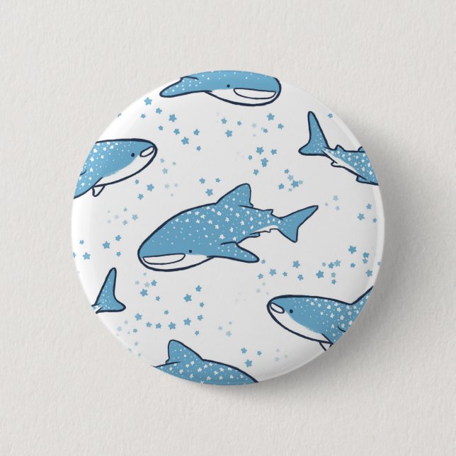 Starry Whale Shark (Light) 6 Cm Round Badge (Front)