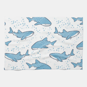 Starry Whale Shark (Light) Tea Towel