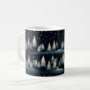 Starry Winter Forest Night Mug