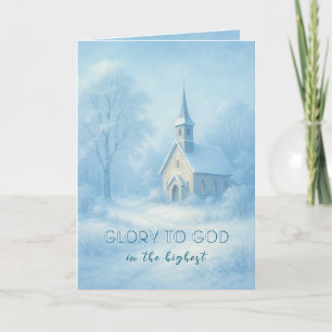 Starry Winter Night Christmas Card