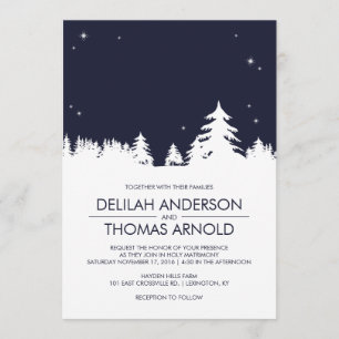 Starry Winter Nights Wedding Invitation
