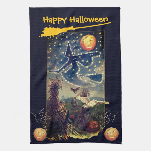Starry Witch  Tea Towel (Vertical)