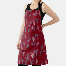Starry Woods Apron - Christmas Red