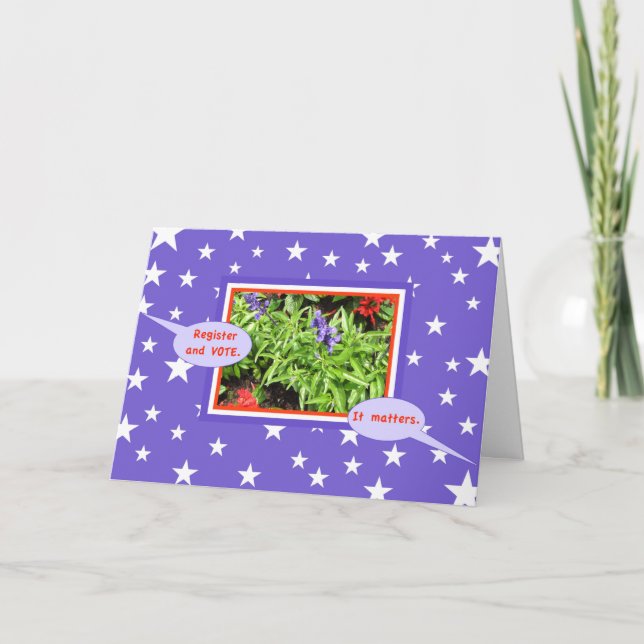 Stars 2 VOTE Blank Personalise Greeting Card (Front)