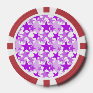Stars 3 Purple Poker Chips