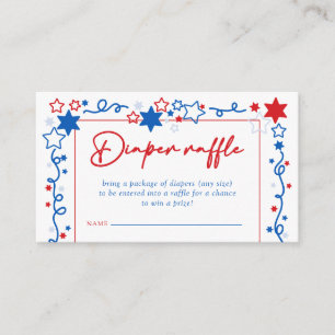 Stars 4th of July Baby Shower Diaper Raffle Enclosure Card