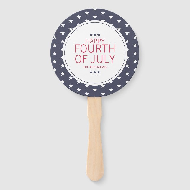 Stars 4th of July Independence Day Hand Fan (Front)
