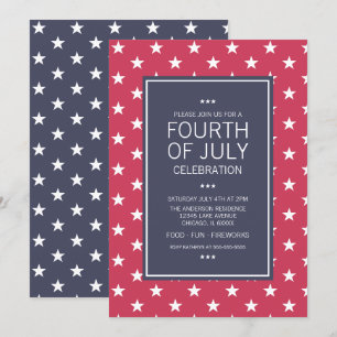 Stars 4th of July Independence Day Party Card