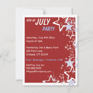 Stars 4th of July Party Invitations