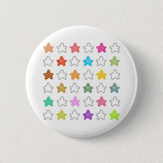 Stars 6 Cm Round Badge (Front)