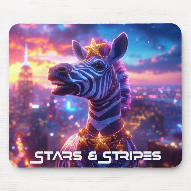 Stars Aad Stripes with ZEBRA ZANZIBAR Mouse Mat (Front)