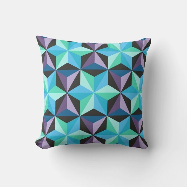 Stars Abstract Geometric Patchwork Cushion (Front)