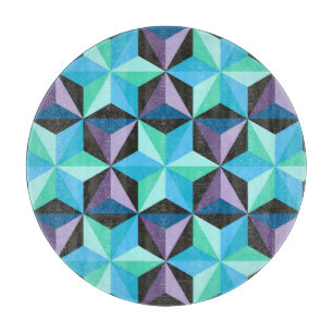 Stars Abstract Geometric Patchwork Cutting Board