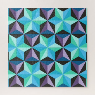 Stars Abstract Geometric Patchwork Jigsaw Puzzle