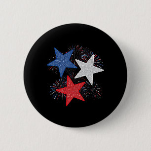 Stars American Flag Fireworks 4th Of July Independ 6 Cm Round Badge