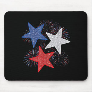 Stars American Flag Fireworks 4th Of July Independ Mouse Mat