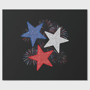 Stars American Flag Fireworks 4th Of July Independ Wrapping Paper