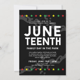Stars and Broken Chains   Juneteenth Party  Invitation