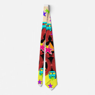 Stars And Buses Novelty Tie