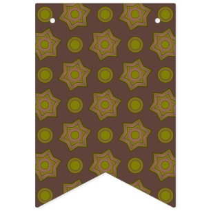 Stars and circles in brown and green bunting