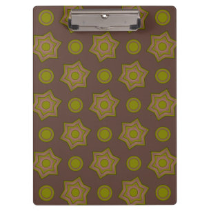 Stars and circles in brown and green clipboard