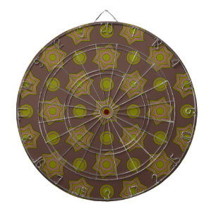 Stars and circles in brown and green dartboard