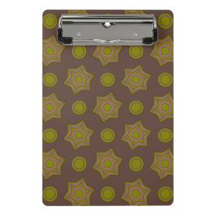 Stars and circles in brown and green mini clipboard