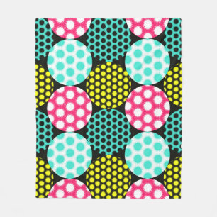 Stars and circles, multicolor pop pattern. fleece blanket