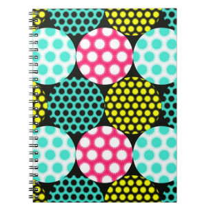 Stars and circles, multicolor pop pattern. notebook