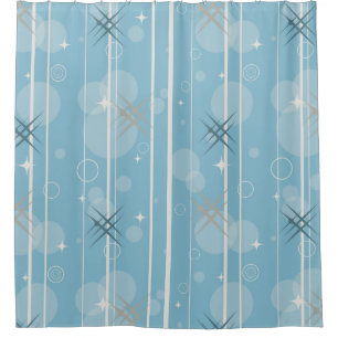 Stars and circles shapes shower curtain