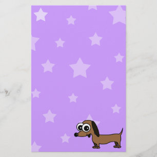 Stars and Dachshund Stationery