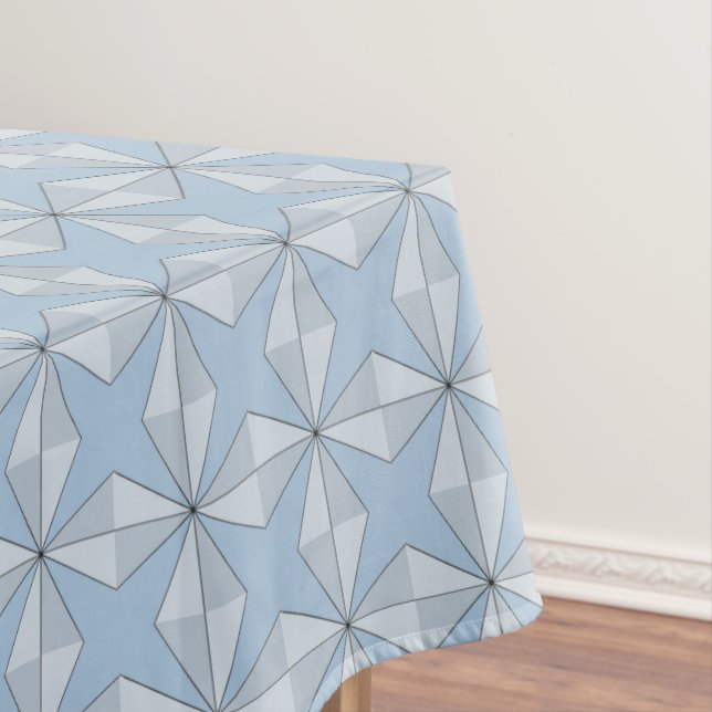 Stars and Diamonds Blue Tablecloth (In Situ)