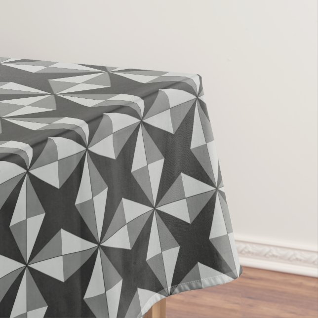 Stars and Diamonds Grey Tablecloth (In Situ)