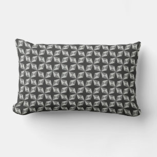 Stars and Diamonds pattern Black Grey Lumbar Cushion