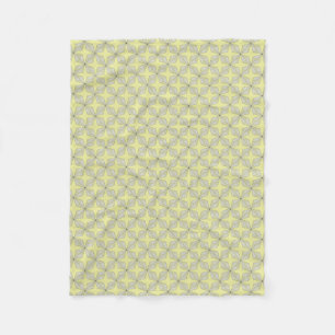 Stars and Diamonds pattern Yellow Fleece Blanket